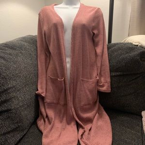 Lularoe cardigan pocket vest, pink, size M